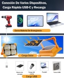 Reflektor roboczy LED, 4 panele świetlne, solar panel (300 W)