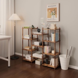 Regał YGYQZ, szeroka półka z 11 otwartymi półkami drewniana