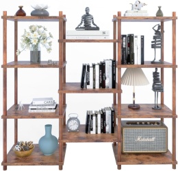 Regał YGYQZ, szeroka półka z 11 otwartymi półkami drewniana