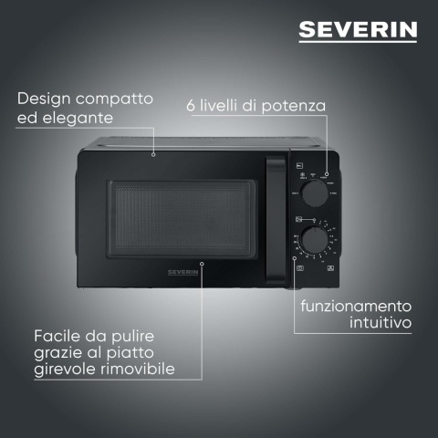 SEVERIN Kuchenka mikrofalowa, do rozmrażania i podgrzewania 700W