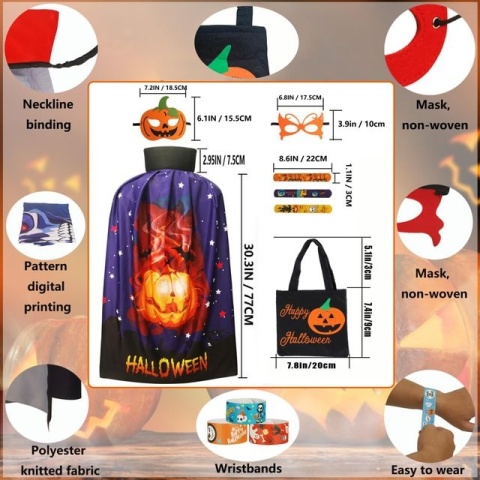 STRÓJ DYNIA HALLOWEEN DLA DZIECI KOSTIUM PRZEBRANIE BAL JESIENI HALOWEN 3w1