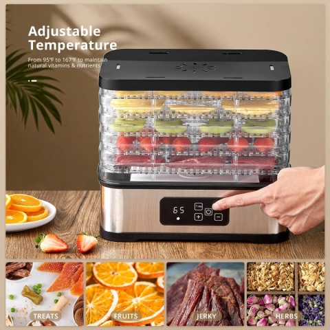 SUSZARKA SPOŻYWCZA do ŻYWNOŚCI 5-POZIOMOWA z WYŚWIETLACZEM LED 250W