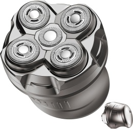 Sarsumir golarka elektryczna 5D Łysa głowa 0 mm wodoodporna, USB-C, srebrny, 7,5 x 7,2 cm