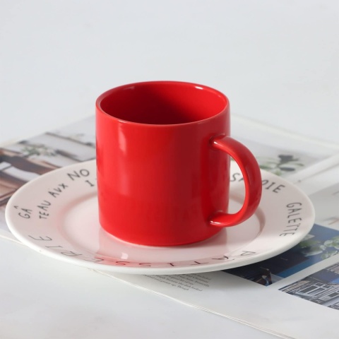 Smilatte Kubki porcelanowe z możliwością układania w stos, ceramiczny zestaw 4 szt.