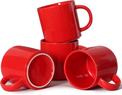 Smilatte Kubki porcelanowe z możliwością układania w stos, ceramiczny zestaw 4 szt.