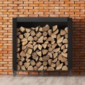 Stojak na drewno opałowe z plandeką wodoodporna 122 × 58,5 × 122 cm