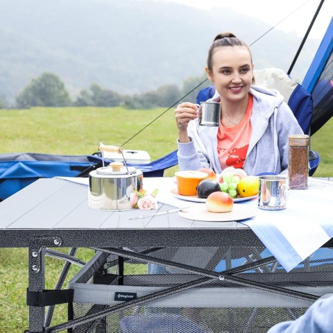 Stół turystyczny KingCamp 70 x 136 x 70 cm szary