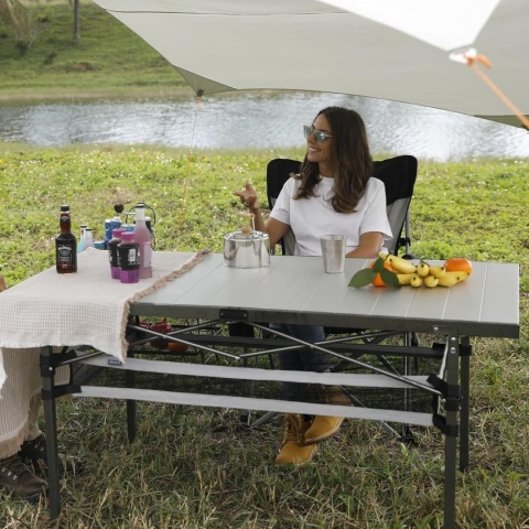 Stół turystyczny KingCamp 70 x 136 x 70 cm szary