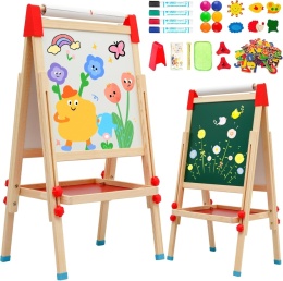 TABLICA KREDOWA MAGNETYCZNA DWUSTRONNA 4W1 ZESTAW DO NAUKI DZIECI GRATISY