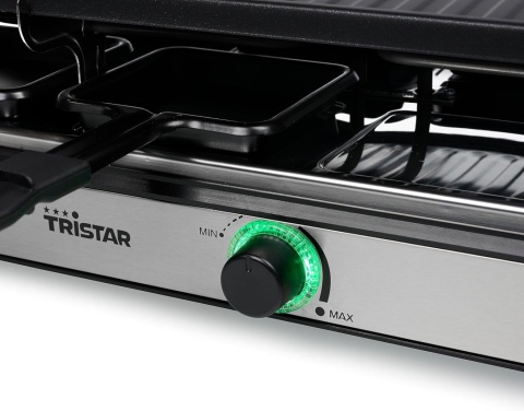 Tristar Raclette RA-2746 1400W 8 osób czarny płyta grillowa 42x23cm