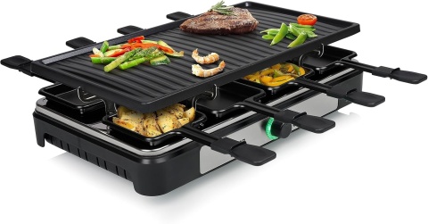 Tristar Raclette RA-2746 1400W 8 osób czarny płyta grillowa 42x23cm
