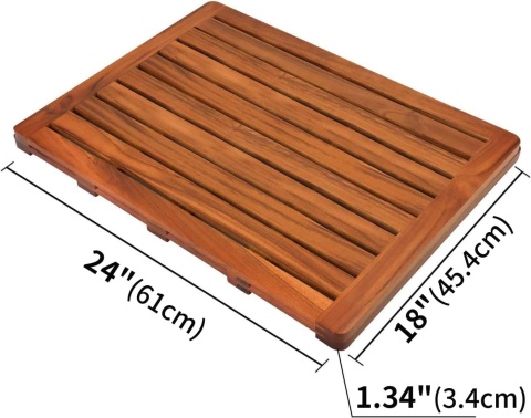 Utoplike (61 cm x 45 cm) mata łazienkowa z drewna tekowego