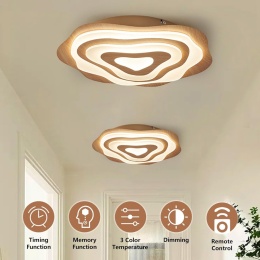 WayLuoung LED Drewniana Lampa Sufitowa 50cm 3K-6K Ściemniania pilot