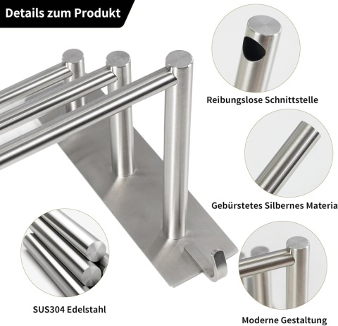 Wieszak na ręczniki 75 cm bez wiercenia SUS304 Vista
