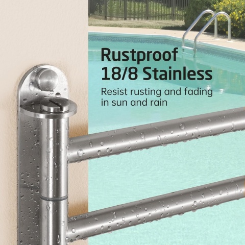 Wieszak na ręczniki łazienkowy obrotowy 360° 4-ramienny aluminium ścienny