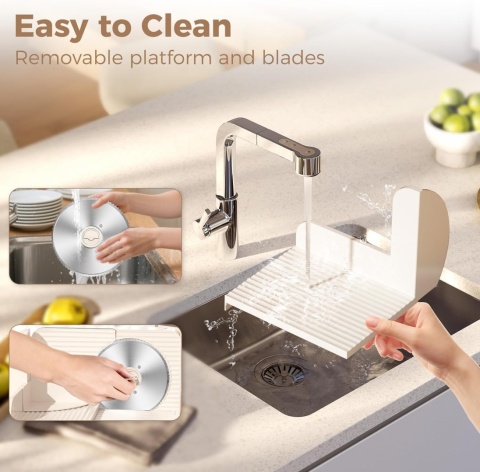 YASHE Elektryczna krajalnica domowa, 180 W z ząbkowanym ostrzem 17 cm,