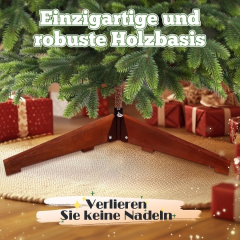 duża Sztuczna choinka 195 cm PE 4066 gałązek drewniana podstawa