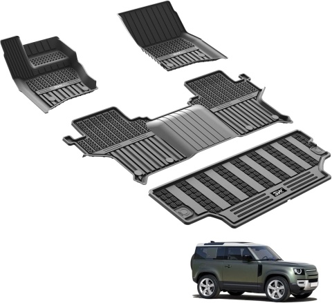3W Dywaniki i mata do bagażnika do Land Rover Defender 90 L663 2020-2026, TPE