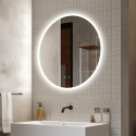 60cm Round Bathroom Mirror with Touch Switch Anti-Fog LED Dimmable Cool White Warm White 60cm