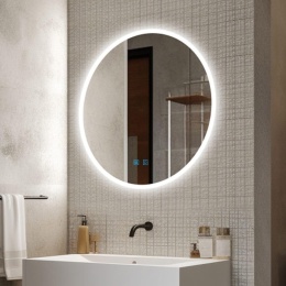 60cm Round Bathroom Mirror with Touch Switch Anti-Fog LED Dimmable Cool White Warm White 60cm