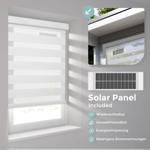 DENFOON Elektryczna podwójna roleta 95 cm x 150 cm, z kasetą i pilotem SOLAR
