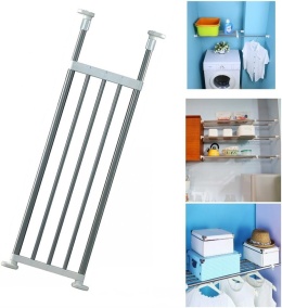 BAOYOUNI Regulowana Półka Teleskopowy Organizer Do Szafy 60-100cm czarny