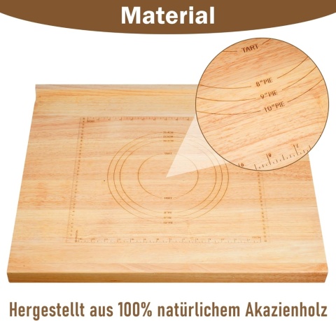 Deska do krojenia z drewna duża XXXL 61 x 51 cm stolnica profesjonalna