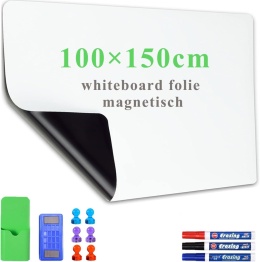 ELASTYCZNA TABLICA MAGNETYCZNA SAMOPRZYLEPNA NA ŚCIANĘ 100X150 z pisakami