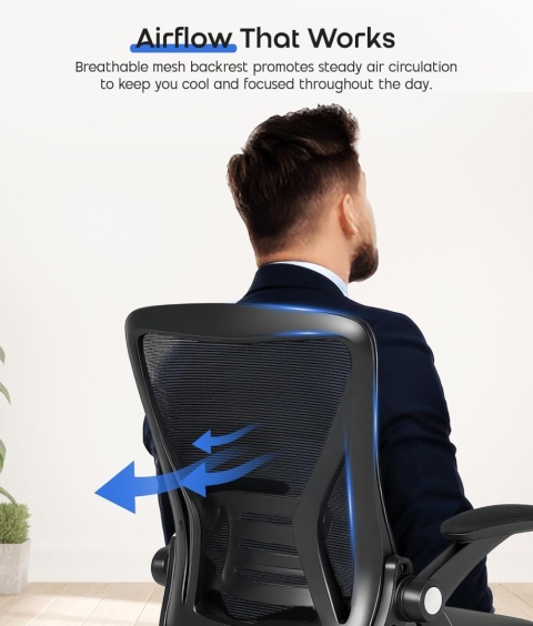 Ergonomiczny fotel biurowy z wyściełanym siedziskiem, regulowany