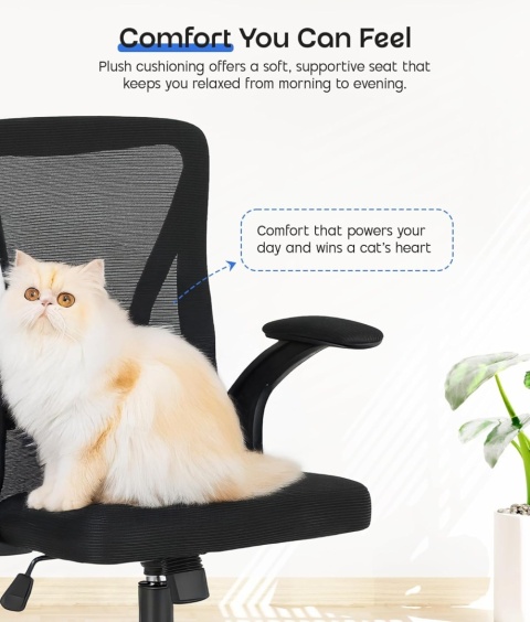 Ergonomiczny fotel biurowy z wyściełanym siedziskiem, regulowany