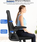Ergonomiczny fotel biurowy z wyściełanym siedziskiem, regulowany