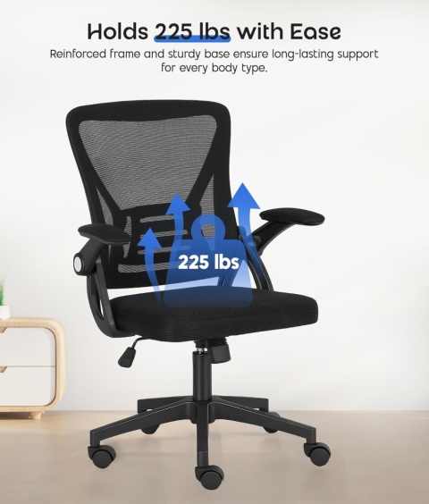Ergonomiczny fotel biurowy z wyściełanym siedziskiem, regulowany