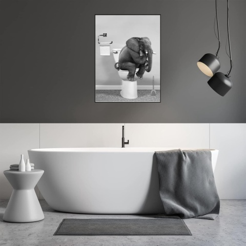 Foto Obraz 50 X 70 CM płótno print plakat zabawny tapeta do łazienki