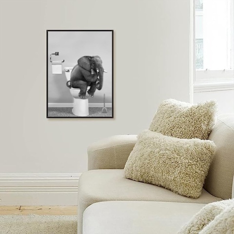 Foto Obraz 50 X 70 CM płótno print plakat zabawny tapeta do łazienki