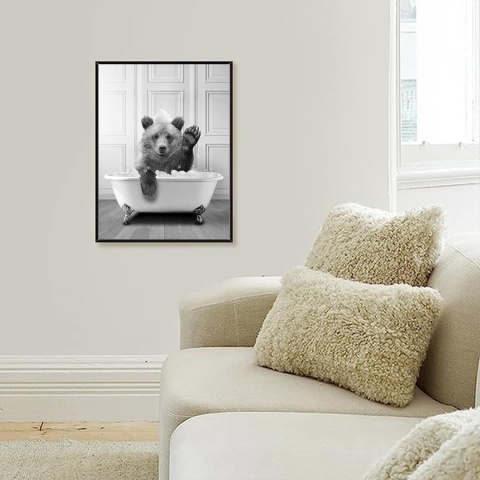 Foto Obraz 50 X 70 CM płótno print plakat zabawny tapeta do łazienki