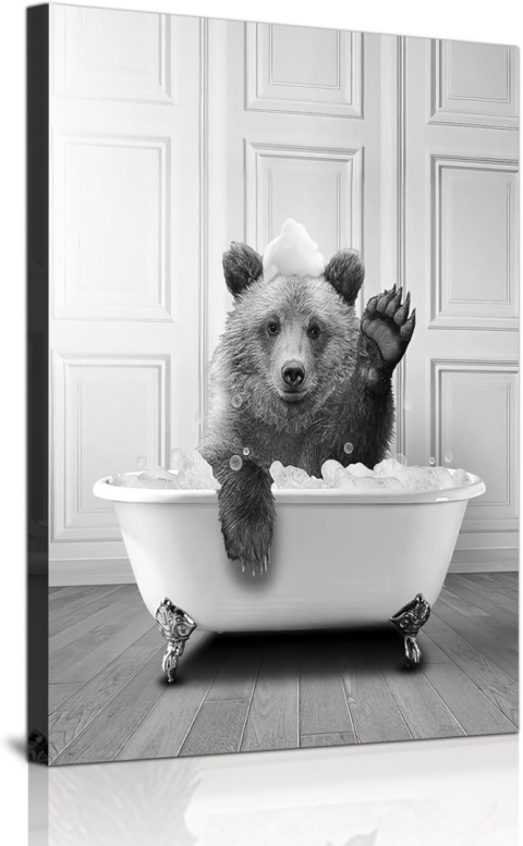 Foto Obraz 50 X 70 CM płótno print plakat zabawny tapeta do łazienki