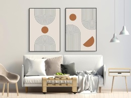 JNAOZI Abstrakcyjne obrazy geometryczne, abstrakcyjny plakat 40 x 60 cm x 3szt