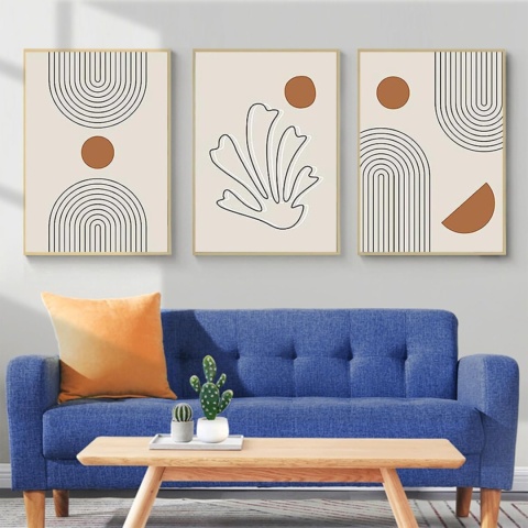 JNAOZI Abstrakcyjne obrazy geometryczne, abstrakcyjny plakat 40 x 60 cm x 3szt