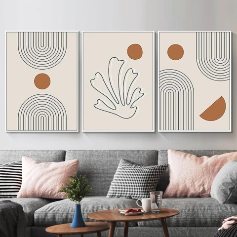 JNAOZI Abstrakcyjne obrazy geometryczne, abstrakcyjny plakat 40 x 60 cm x 3szt