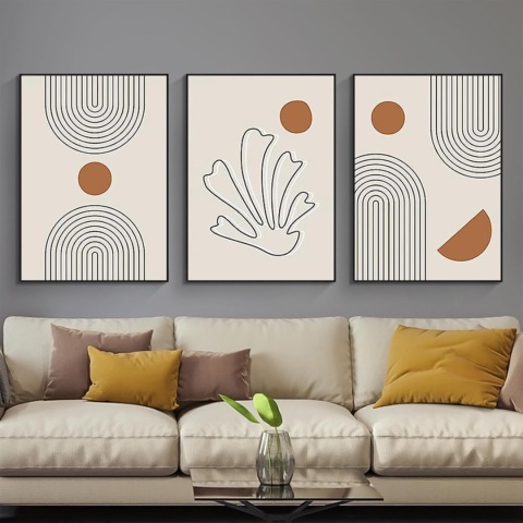 JNAOZI Abstrakcyjne obrazy geometryczne, abstrakcyjny plakat 40 x 60 cm x 3szt