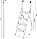 KINGRACK Drabina schodkowa, 4 stopnie, składana drabina aluminiowa