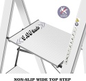 KINGRACK Drabina schodkowa, 4 stopnie, składana drabina aluminiowa