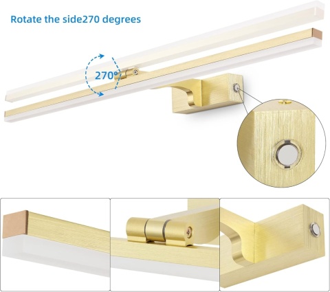 Kinkiet lampa 3000K szczotkowany brąz 80 cm