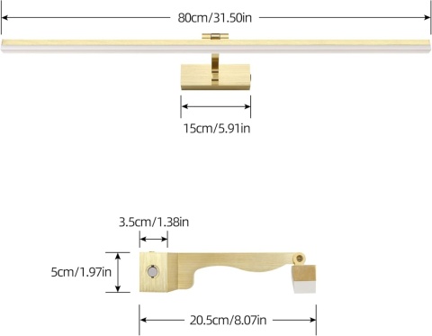 Kinkiet lampa 3000K szczotkowany brąz 80 cm