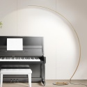 Lampa łukowa LED do salonu, 25 W, ściemniana, złota lampa stojąca z pilotem