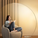 Lampa łukowa LED do salonu, 25 W, ściemniana, złota lampa stojąca z pilotem