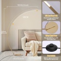 Lampa łukowa LED do salonu, 25 W, ściemniana, złota lampa stojąca z pilotem