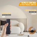 Lampa łukowa LED do salonu, 25 W, ściemniana, złota lampa stojąca z pilotem