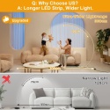 Lampa łukowa LED do salonu, 25 W, ściemniana, złota lampa stojąca z pilotem