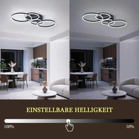 Lampa sufitowa LED, ściemniana, 40-60 W, 100 cm, PILOT, APLIKACJA